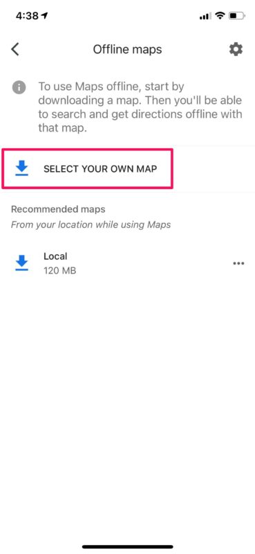 دانلود نقشه آفلاین در اپلیکیشن گوگل مپس آیفون